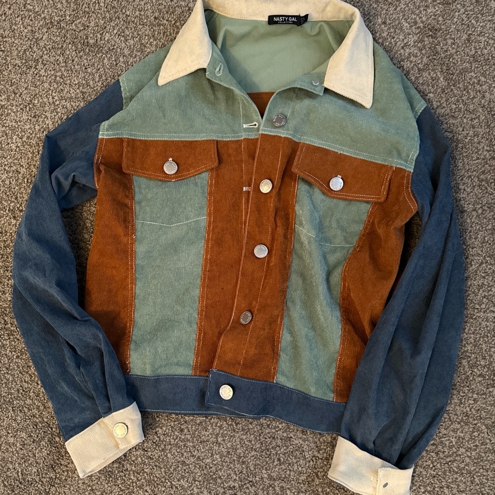 Colorblock Denim Jacket nasty gal